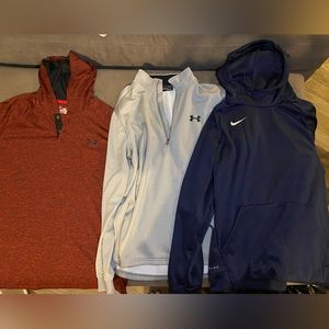 Men’s Large like new athletic wear hoodie bundle 6 sweatshirts/hoodies total